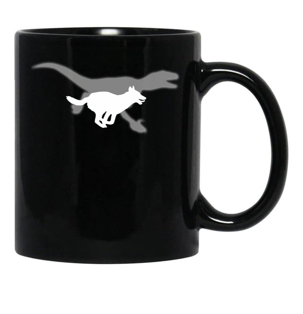 Belgian Malinois Velociraptor Maliraptor Running Shadow Dog Gift Black Coffee Mug, Gift Coffee Mug - Black