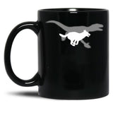 Belgian Malinois Velociraptor Maliraptor Running Shadow Dog Gift Black Coffee Mug, Gift Coffee Mug - Black