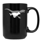 Belgian Malinois Velociraptor Maliraptor Running Shadow Dog Gift Black Coffee Mug, Gift Coffee Mug