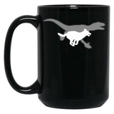Belgian Malinois Velociraptor Maliraptor Running Shadow Dog Gift Black Coffee Mug, Gift Coffee Mug