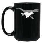 Belgian Malinois Velociraptor Maliraptor Running Shadow Dog Gift Black Coffee Mug, Gift Coffee Mug