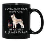 Berger Picard And Wine Funny Dog Black Coffee Mug, Gift Coffee Mug - Black