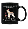 Berger Picard And Wine Funny Dog Black Coffee Mug, Gift Coffee Mug - Black