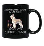 Berger Picard And Wine Funny Dog Black Coffee Mug, Gift Coffee Mug - Black