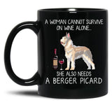 Berger Picard And Wine Funny Dog Black Coffee Mug, Gift Coffee Mug - Black