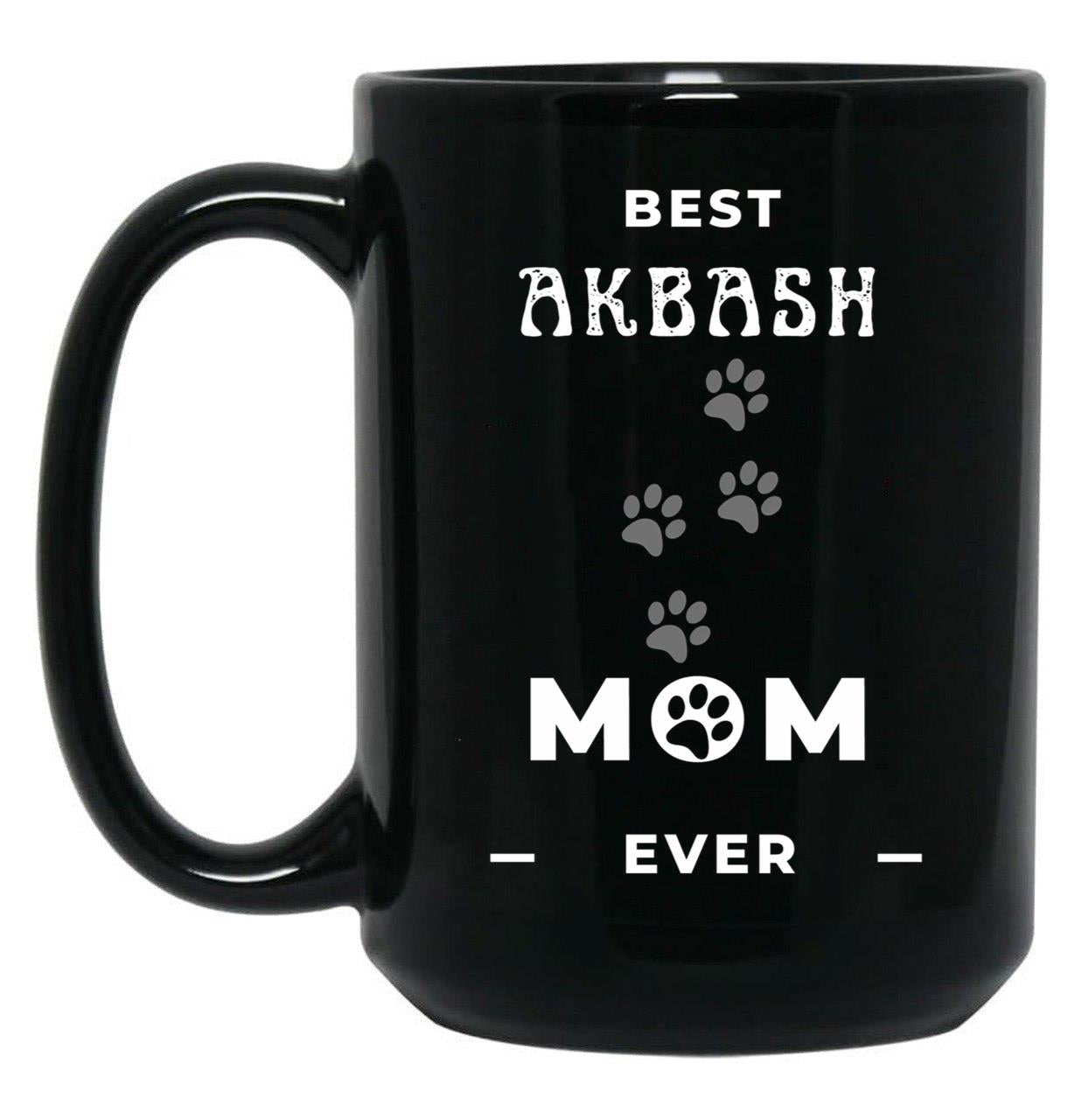 Best Akbash Mom Ever Black Coffee Mug, Gift Coffee Mug