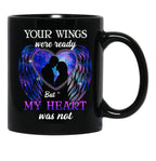 Best Angel Wings Memorial Couple Family Remembrance Faith Religious Black Coffee Mug - Black