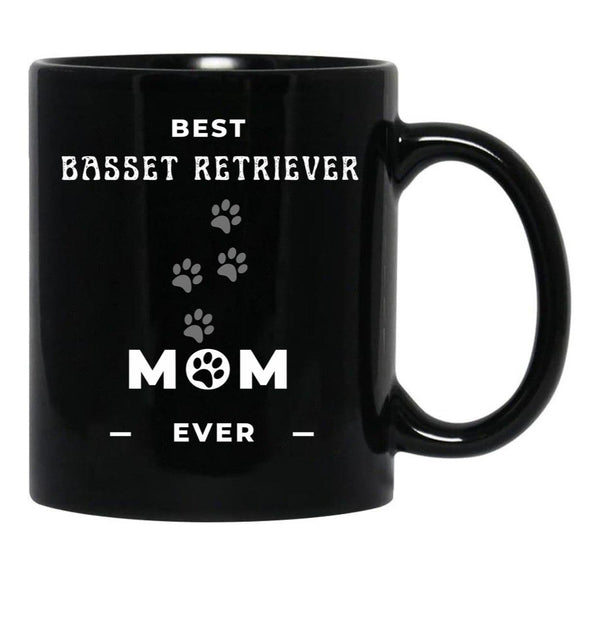 Best Basset Retriever Mom Ever Black Coffee Mug, Gift Coffee Mug - Black