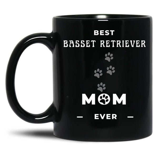 Best Basset Retriever Mom Ever Black Coffee Mug, Gift Coffee Mug - Black