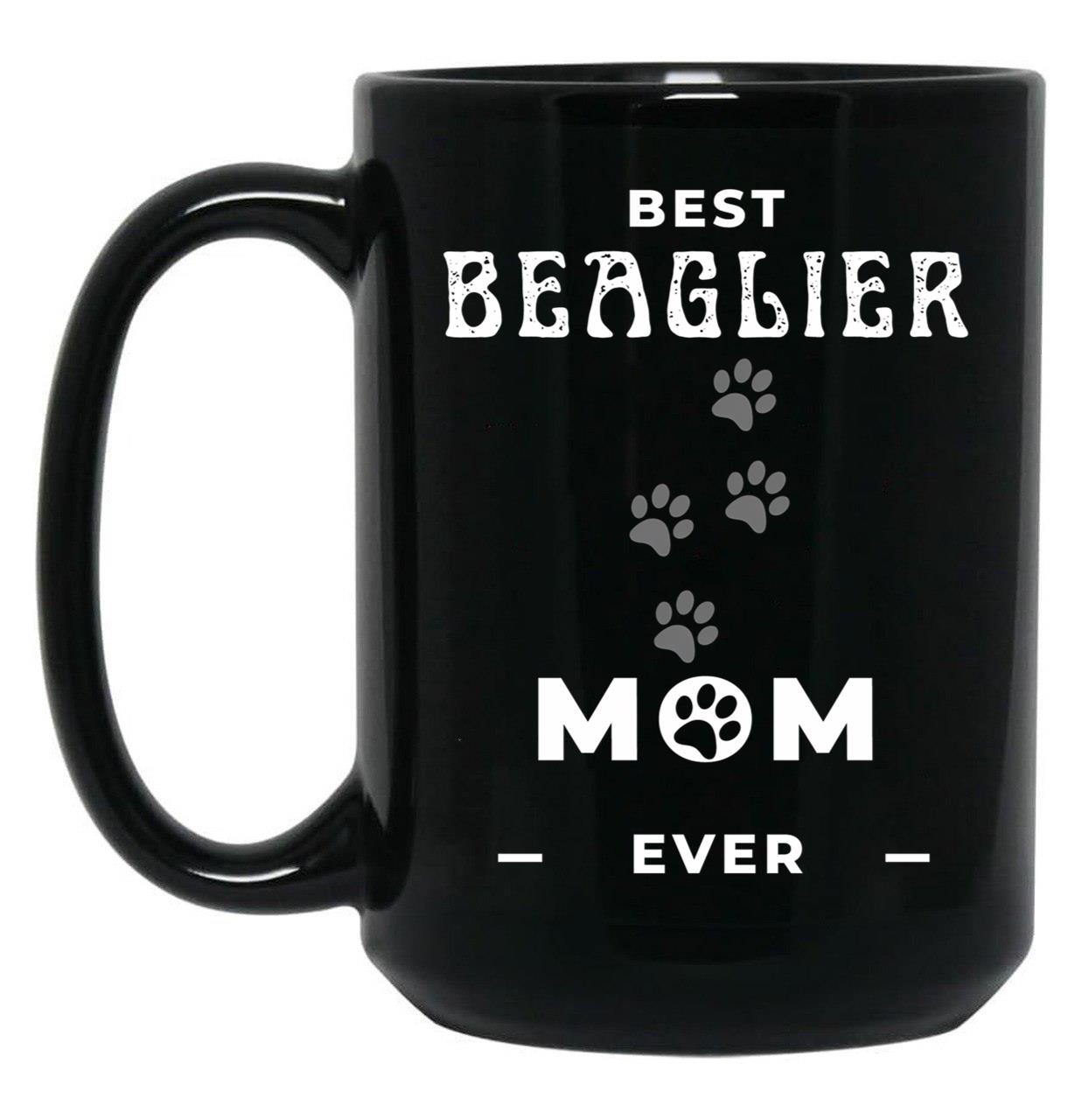 Best Beaglier Mom Ever Black Coffee Mug, Gift Coffee Mug