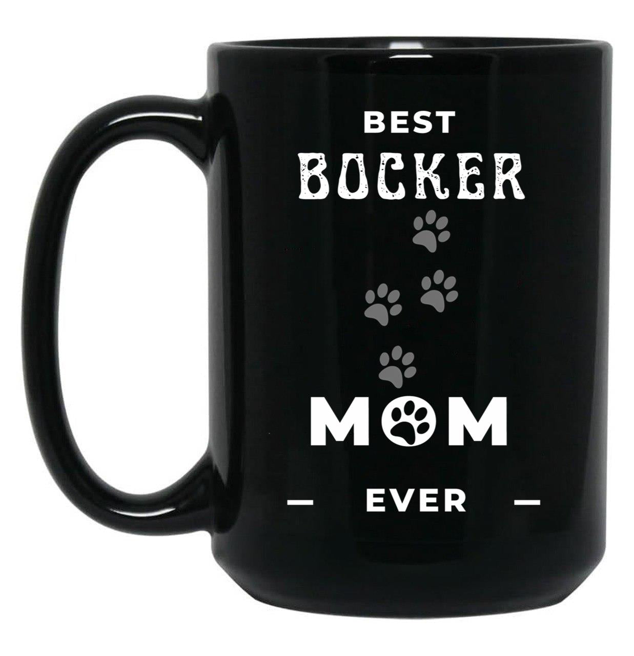 Best Bocker Mom Ever Black Coffee Mug, Gift Coffee Mug