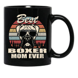 Best Boxer Mom Ever Vintage Retro Dog Mom Black Coffee Mug, Gift Coffee Mug - Black