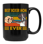 Best Boxer Mom Ever Black Coffee Mug, Gift Coffee Mug
