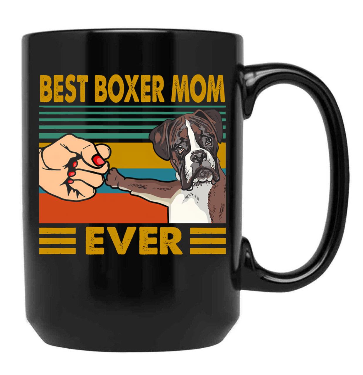Best Boxer Mom Ever Black Coffee Mug, Gift Coffee Mug