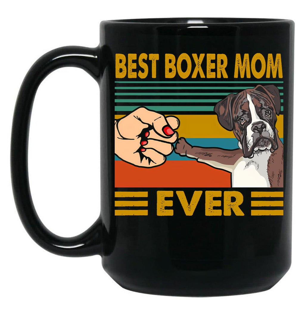 Best Boxer Mom Ever Black Coffee Mug, Gift Coffee Mug
