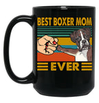 Best Boxer Mom Ever Black Coffee Mug, Gift Coffee Mug