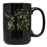 Best Buckin' Dad Ever - Camo Style Black Coffee Mug, Gift Coffee Mug