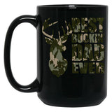 Best Buckin' Dad Ever - Camo Style Black Coffee Mug, Gift Coffee Mug