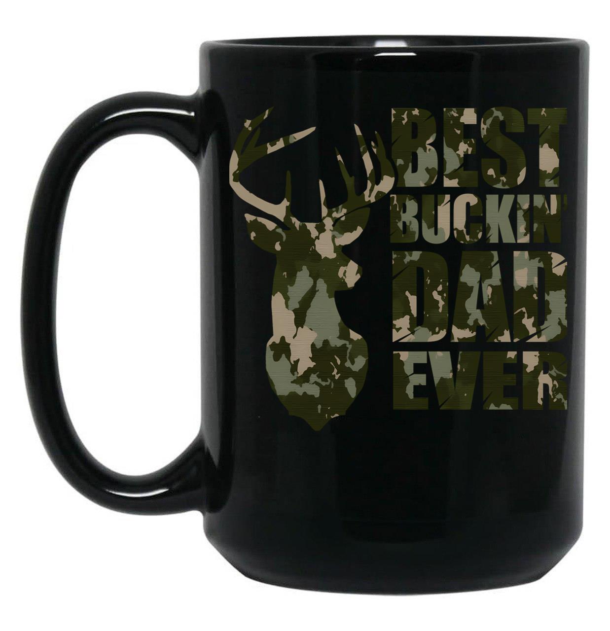 Best Buckin' Dad Ever - Camo Style Black Coffee Mug, Gift Coffee Mug