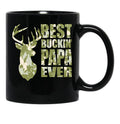Best Buckin' Papa Ever - Camo Black Coffee Mug, Gift Coffee Mug - Black
