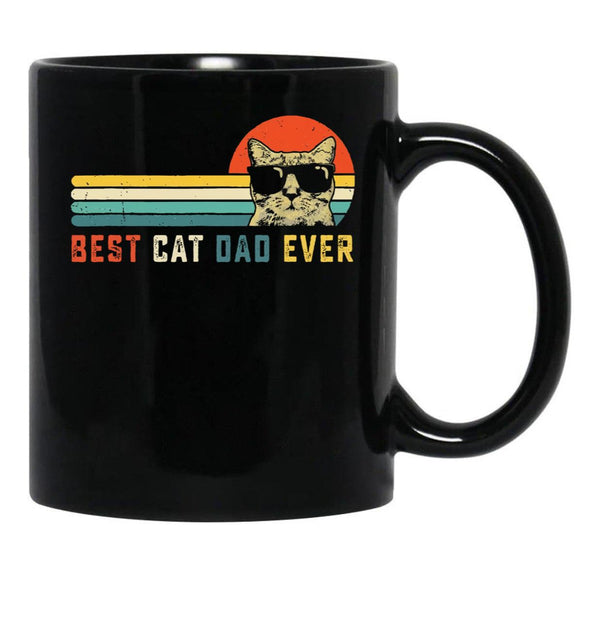 Best Cat Dad Ever Cat Daddy Black Coffee Mug, Gift Coffee Mug - Black