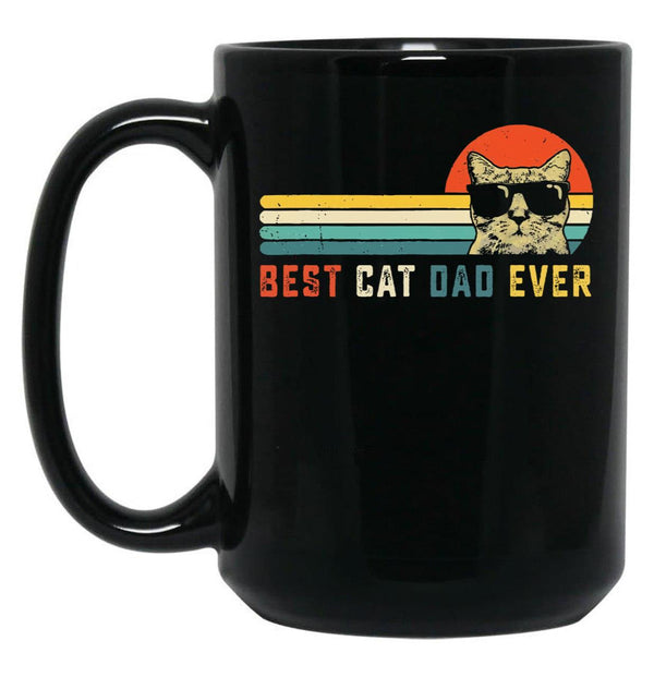 Best Cat Dad Ever Cat Daddy Black Coffee Mug, Gift Coffee Mug - Black