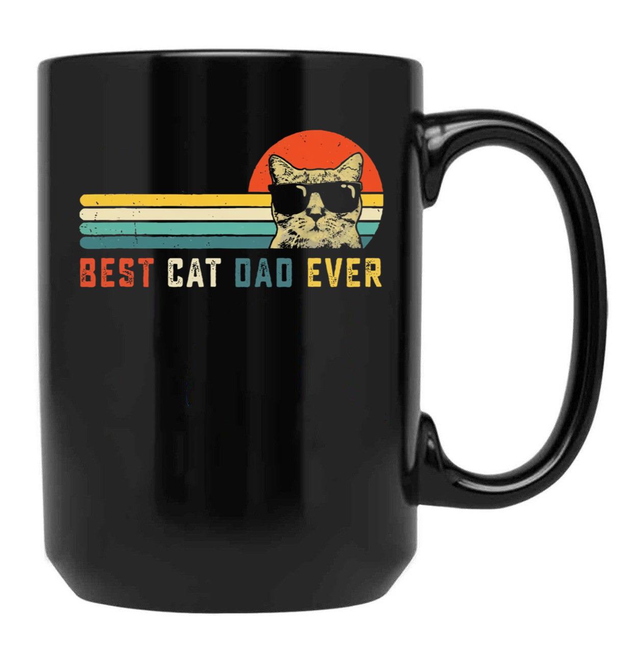 Best Cat Dad Ever Cat Daddy Black Coffee Mug, Gift Coffee Mug
