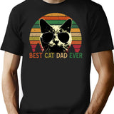 Best Cat Dad Ever - Vintage Retro Cat Father Gift Men T-Shirt T-Shirt for Men & Women, T-Shirts Graphic Tee - Black