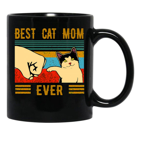 Best Cat Mom Ever Mom Gifts Black Coffee Mug, Gift Coffee Mug - Black