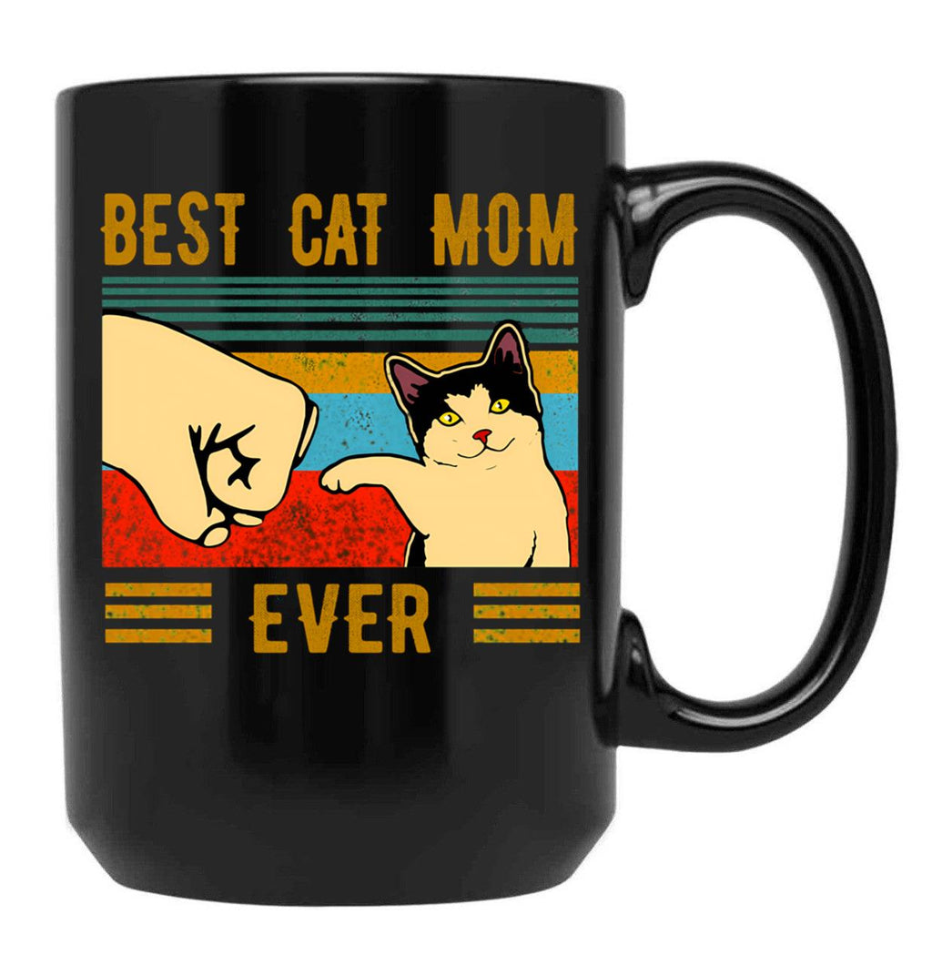 Best Cat Mom Ever Mom Gifts Black Coffee Mug, Gift Coffee Mug