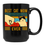 Best Cat Mom Ever Mom Gifts Black Coffee Mug, Gift Coffee Mug
