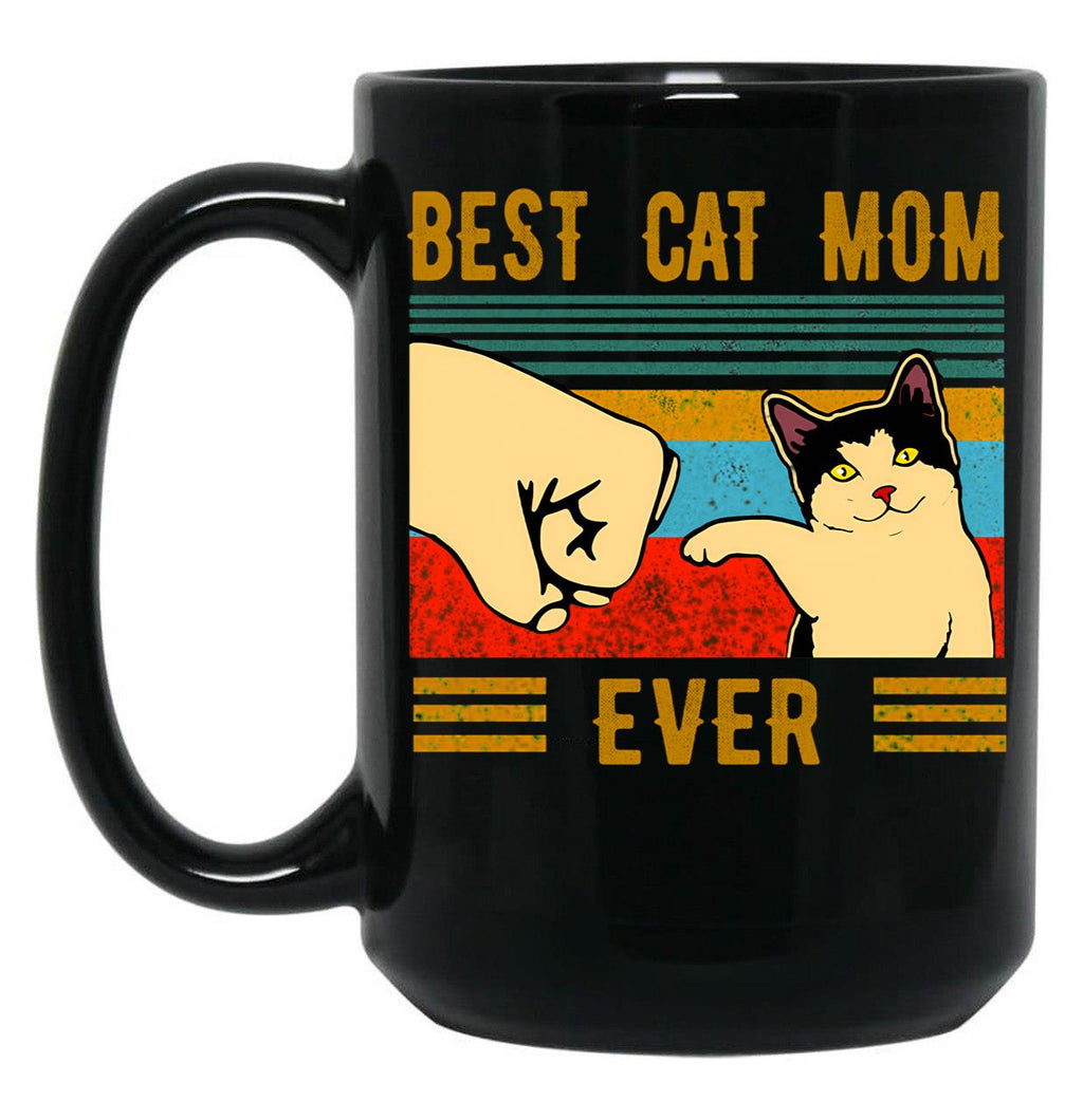 Best Cat Mom Ever Mom Gifts Black Coffee Mug, Gift Coffee Mug