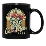 Best Cat Mom Ever Vintage Cats Mom Black Coffee Mug, Gift Coffee Mug - Black