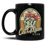 Best Cat Mom Ever Vintage Cats Mom Black Coffee Mug, Gift Coffee Mug - Black
