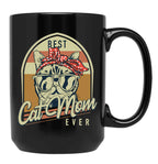 Best Cat Mom Ever Vintage Cats Mom Black Coffee Mug, Gift Coffee Mug