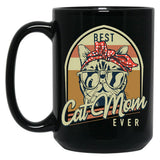 Best Cat Mom Ever Vintage Cats Mom Black Coffee Mug, Gift Coffee Mug