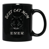 Best Cat Mom Ever Women'S Design For Cat Lover And Funny Mothers Day Black Coffee Mug, Gift Coffee Mug - Black