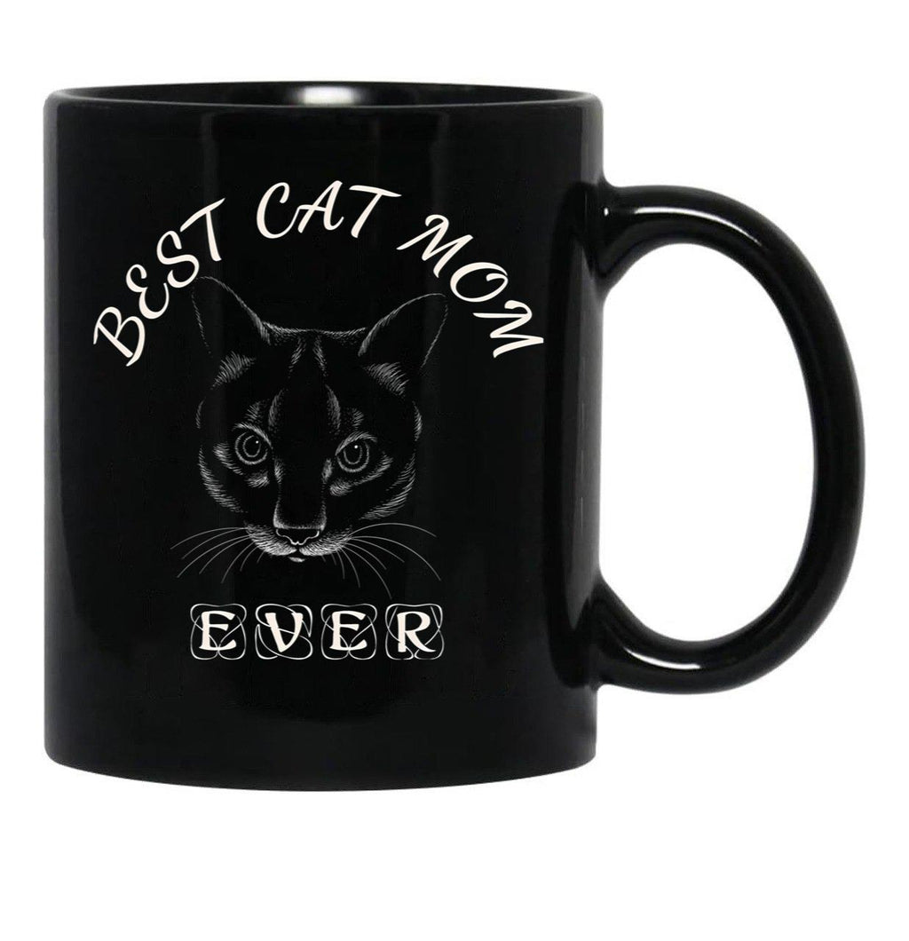 Best Cat Mom Ever Women'S Design For Cat Lover And Funny Mothers Day Black Coffee Mug, Gift Coffee Mug - Black
