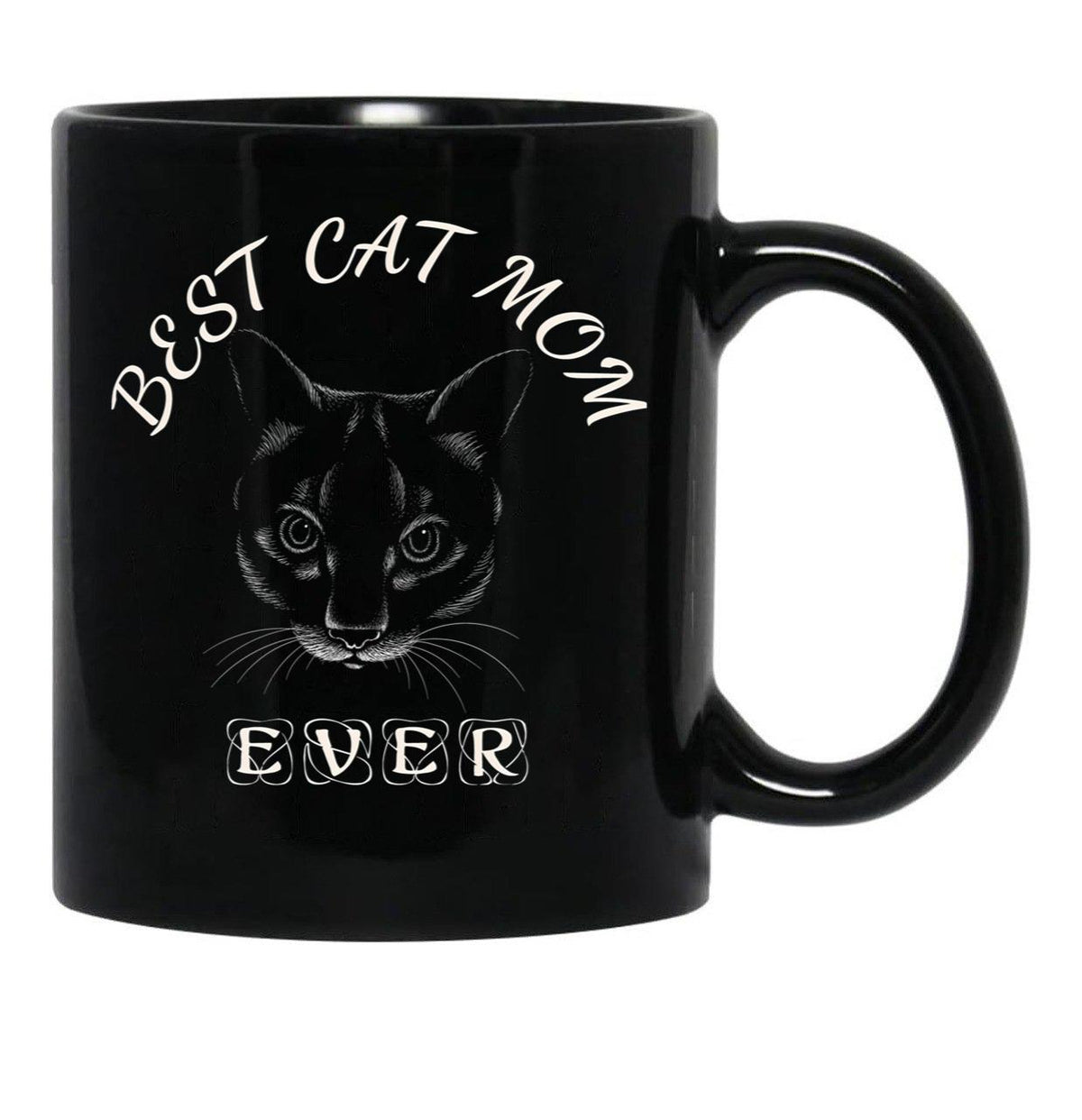 Best Cat Mom Ever Women'S Design For Cat Lover And Funny Mothers Day Black Coffee Mug, Gift Coffee Mug - Black