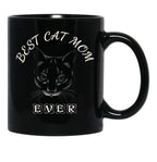 Best Cat Mom Ever Women'S Design For Cat Lover And Funny Mothers Day Black Coffee Mug, Gift Coffee Mug - Black