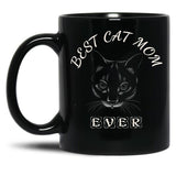 Best Cat Mom Ever Women'S Design For Cat Lover And Funny Mothers Day Black Coffee Mug, Gift Coffee Mug - Black
