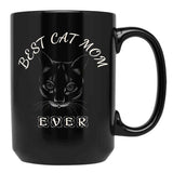 Best Cat Mom Ever Women'S Design For Cat Lover And Funny Mothers Day Black Coffee Mug, Gift Coffee Mug