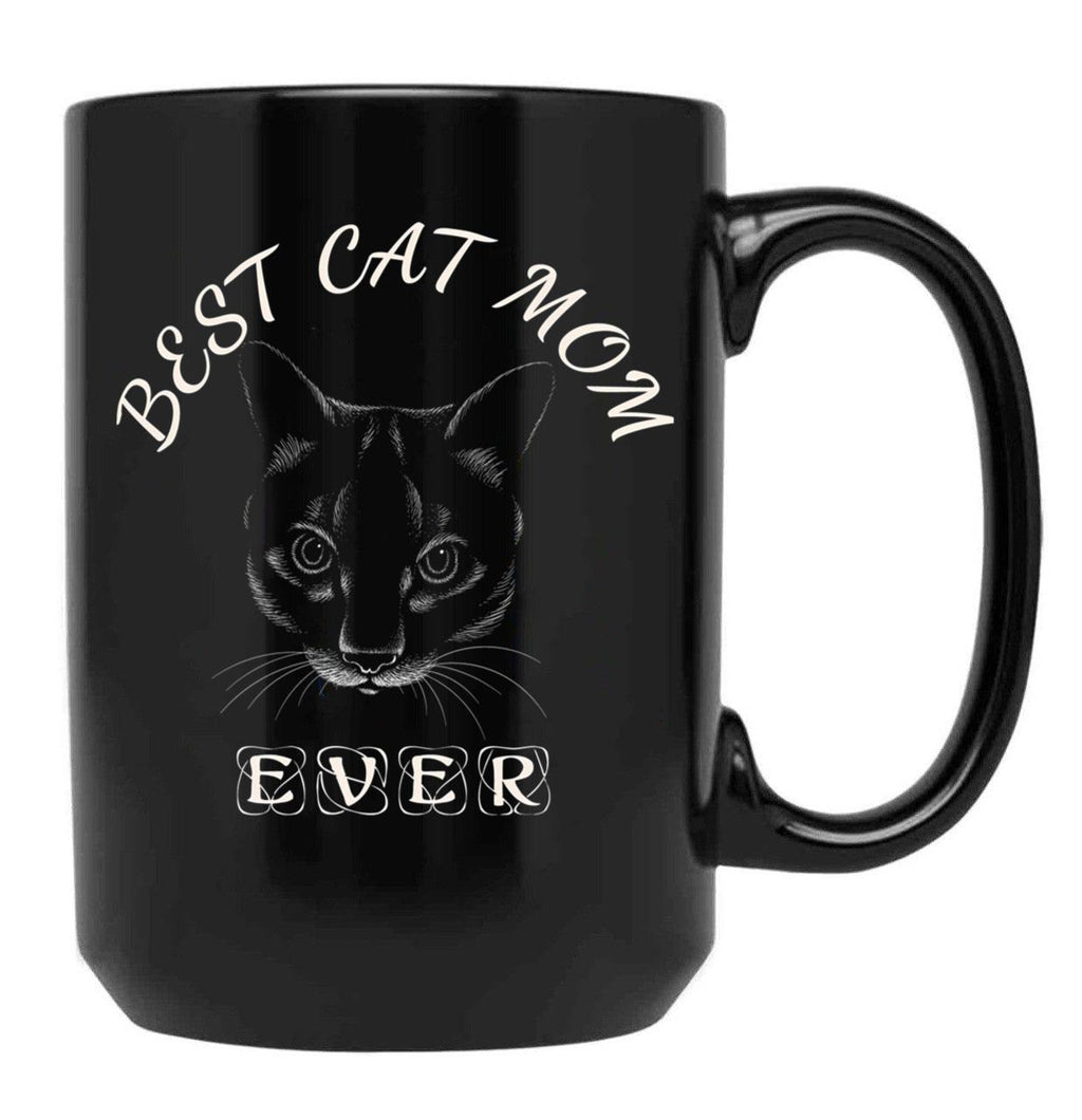 Best Cat Mom Ever Women'S Design For Cat Lover And Funny Mothers Day Black Coffee Mug, Gift Coffee Mug