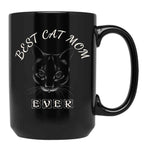 Best Cat Mom Ever Women'S Design For Cat Lover And Funny Mothers Day Black Coffee Mug, Gift Coffee Mug
