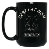 Best Cat Mom Ever Women'S Design For Cat Lover And Funny Mothers Day Black Coffee Mug, Gift Coffee Mug