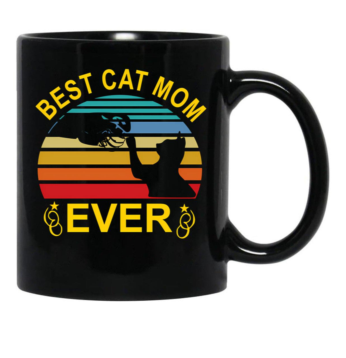 Best Cat Mom Ever (4) Black Coffee Mug, Gift Coffee Mug - Black