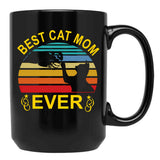 Best Cat Mom Ever (4) Black Coffee Mug, Gift Coffee Mug