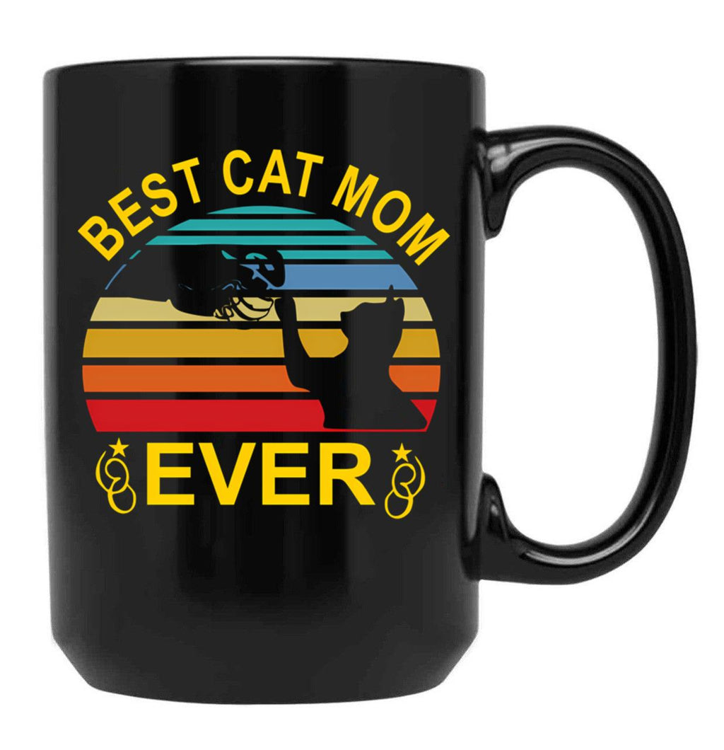 Best Cat Mom Ever (4) Black Coffee Mug, Gift Coffee Mug