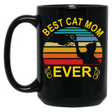 Best Cat Mom Ever (4) Black Coffee Mug, Gift Coffee Mug