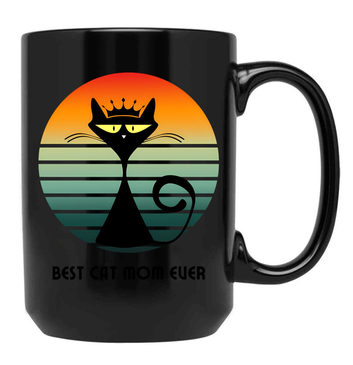 Best Cat Mom Ever (5) Black Coffee Mug, Gift Coffee Mug